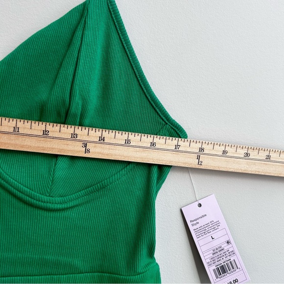 5/$25 Wild Fable Green Sundress, Ribbed, Large, NWT, Summer Dress, Skinny Straps - Picture 5 of 9